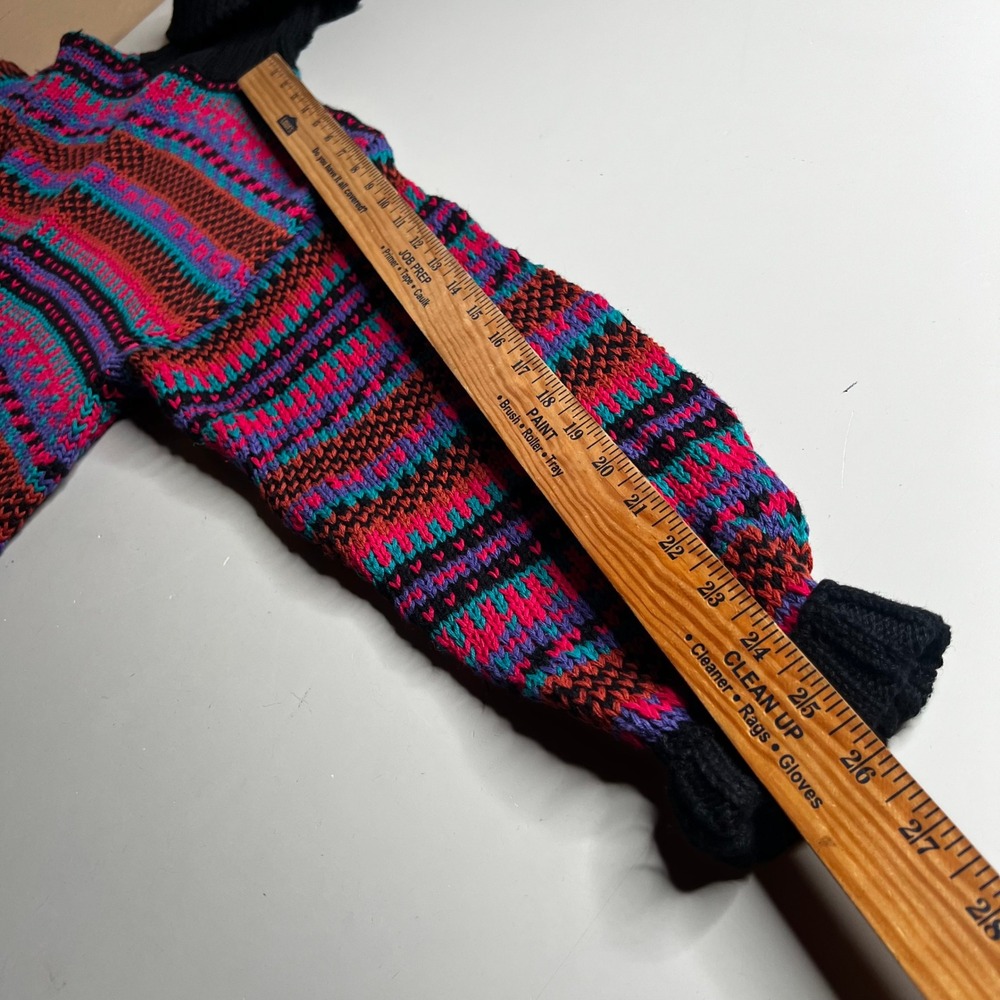 Christopher Vintage 80s Striped Turtleneck Sweater‎ Pink Purple Teal Mens Medium - Picture 3 of 6